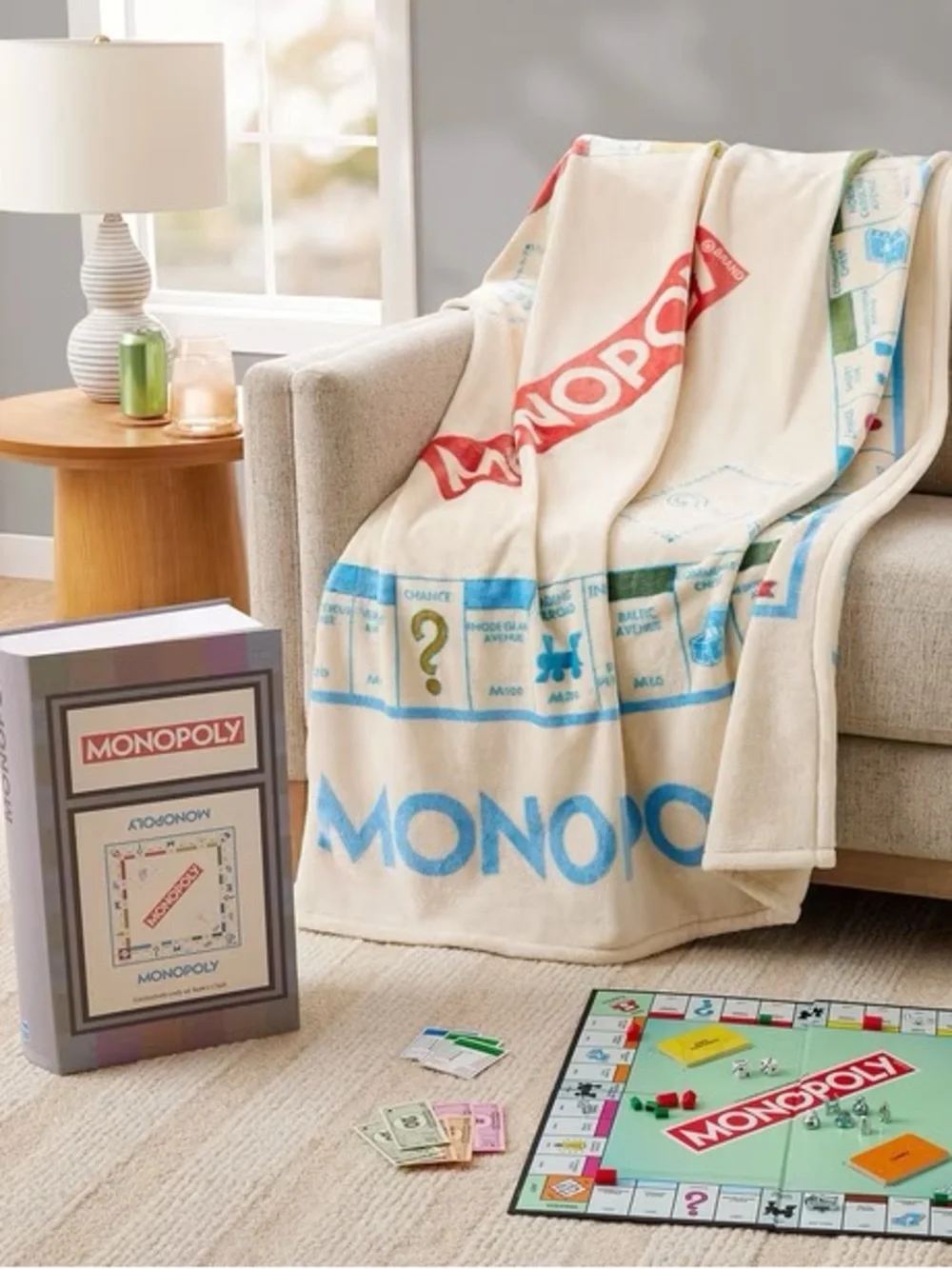 Monopoly Licensed Classic Boxed Board Game Silk Touch Throw, 50